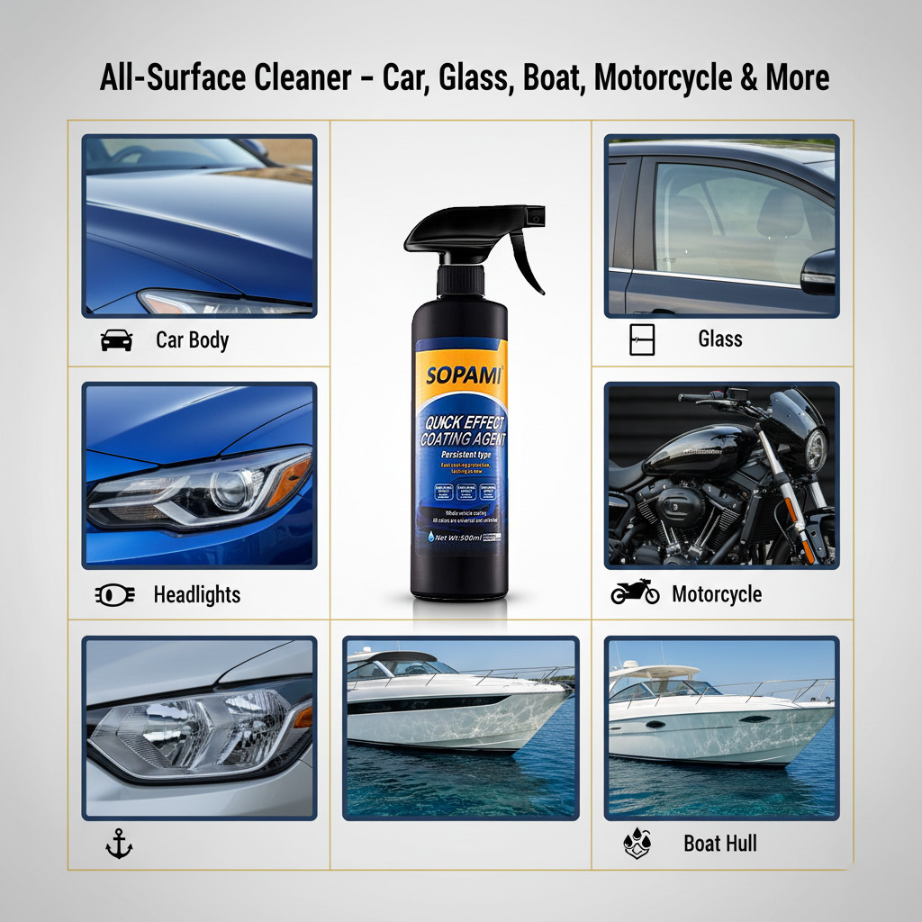 Sopami Car Coating Spray – 16.9 fl oz Waterless Ceramic Coating Car Wax (500ml)