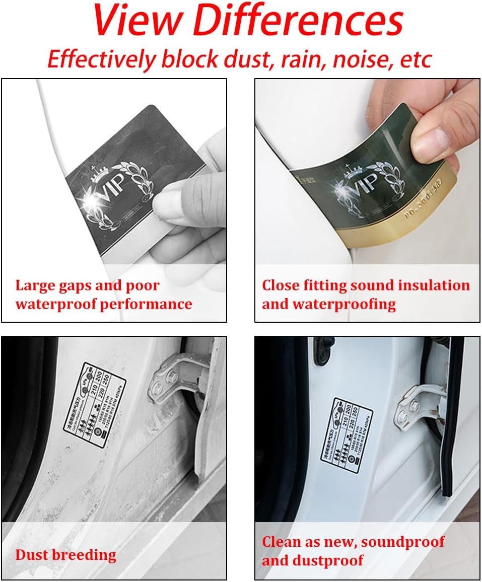 Car Weather Stripping, 9.8Ft Triple Layer 4 Holes Self Adhesive Rubber DSize: 3m