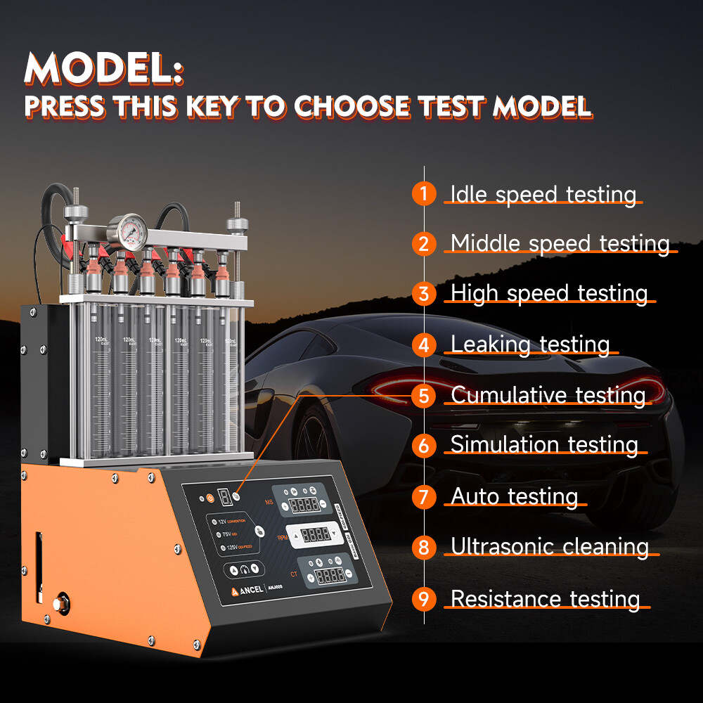 ANCEL ANJ600 Ultrasonic Fuel Injector Cleaner Tester Resistance Test GDI EFI MPI