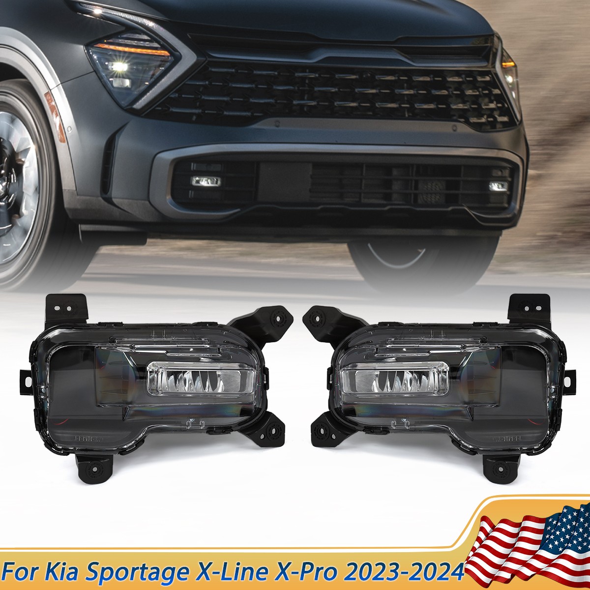 For 2023 2024 Kia Sportage X-Line X-Pro LED Fog Lighs Front Fog Lamp LH+RH