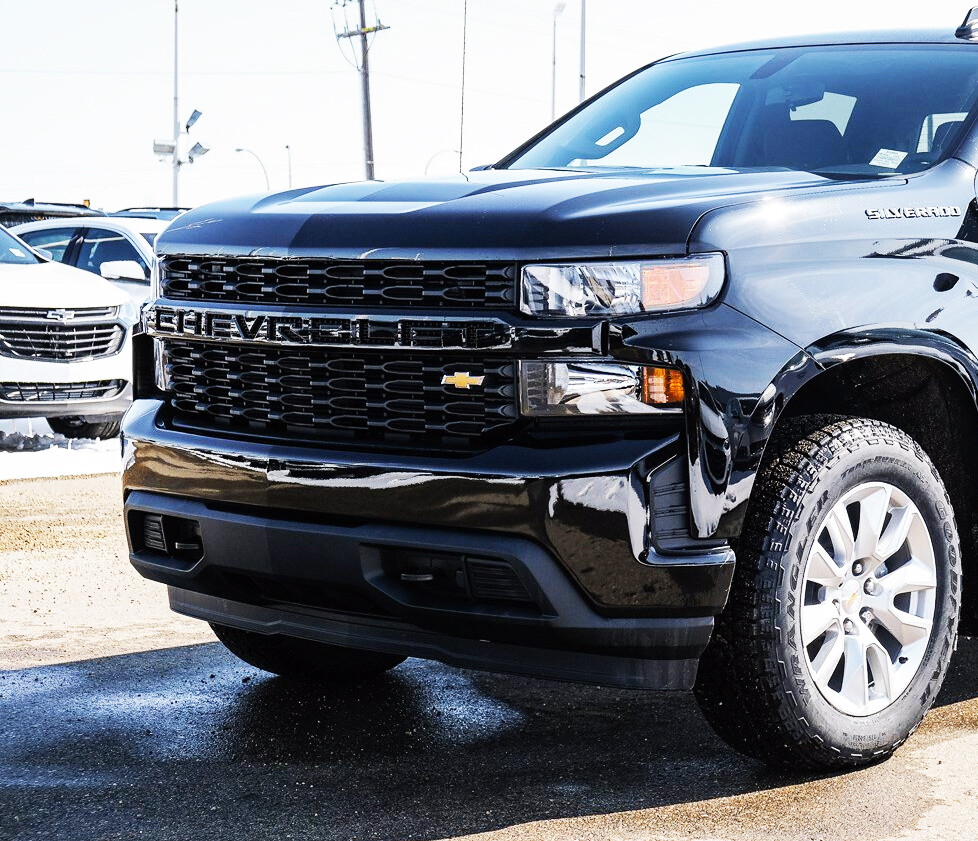 Gloss Black Grille Overlay FOR 2019-2022 Silverado 1500 WT, Custom, Trail Boss