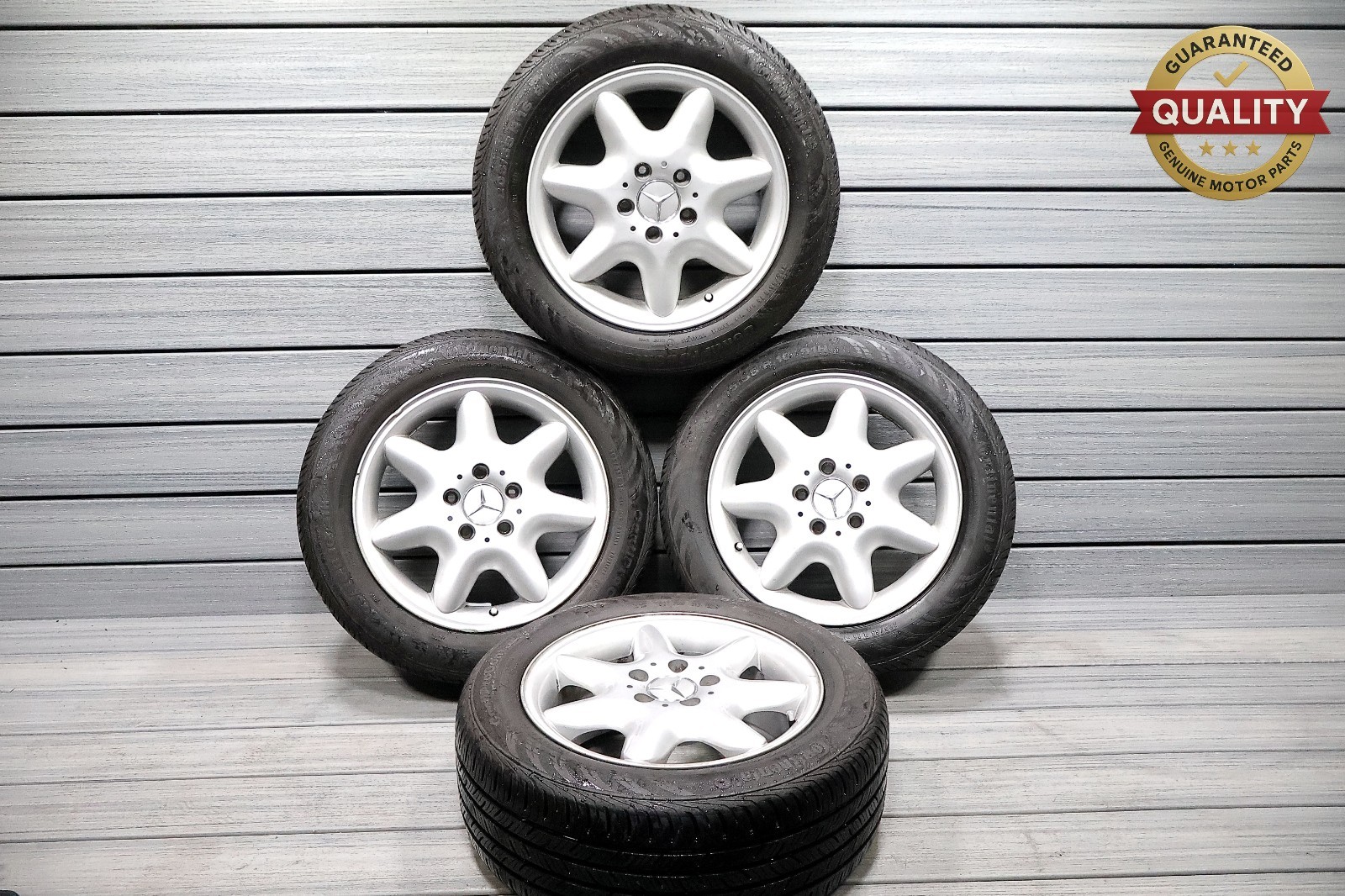 2001-2006 MERCEDES 16″ C CLASS 7JX16H2 ET37 TIRE 205 / 55 R16 WHEEL RIM SET OEM