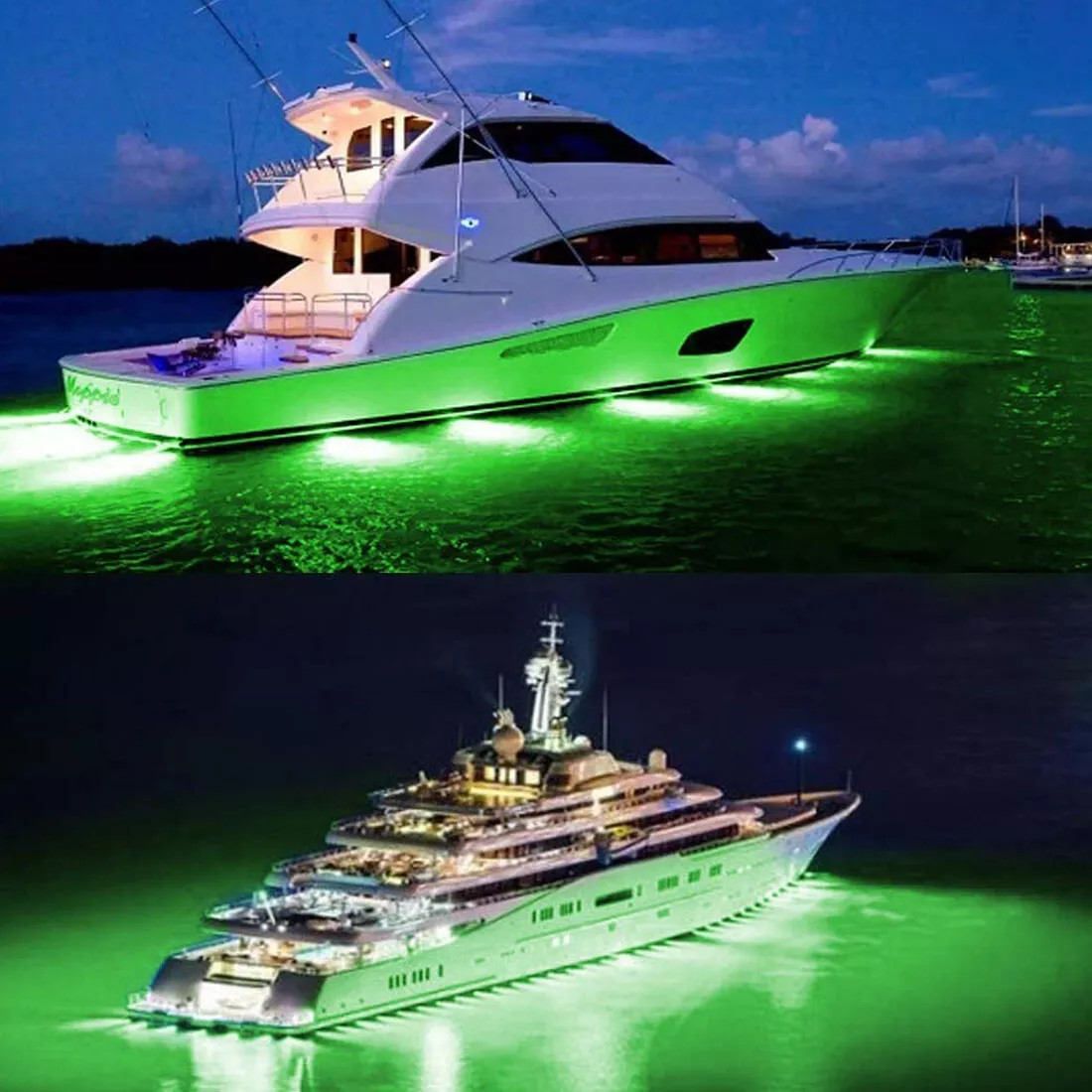 GREEN LED Boat Light Deck Waterproof IP67 Bow Trailer Pontoon Lights Kit Marine