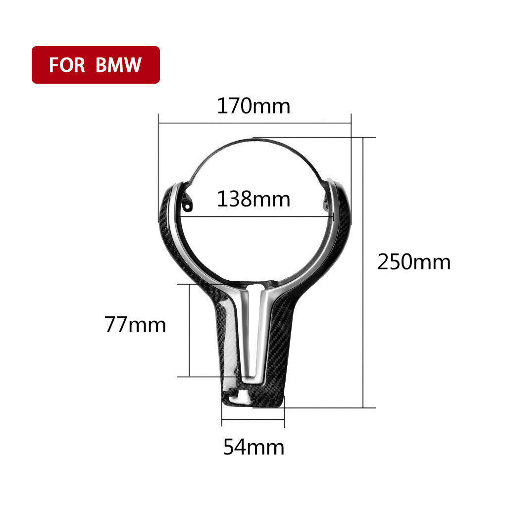 Real Carbon Fiber Steering Wheel Replacement Trim Fit for M3 M4 M5 M6 X5M X6M