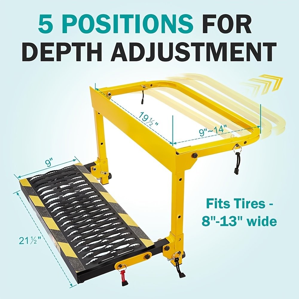 Universal For Truck Adjustable Folding Tire Step Heavy Duty Platform 350 Pounds
