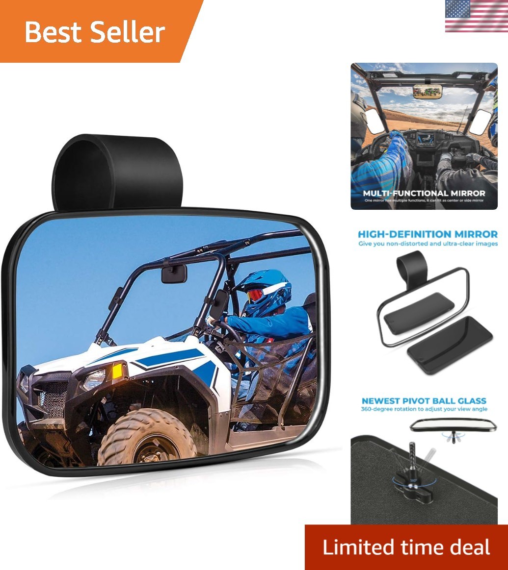 360-Degree Adjustable Convex UTV Center Mirror | Compatible with Major Models