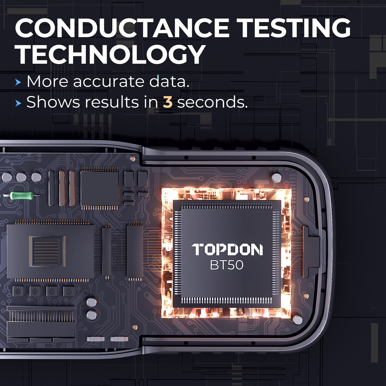 TOPDON BT50 12V Car Battery Tester Battery Load Tester Unlock Cranking Test