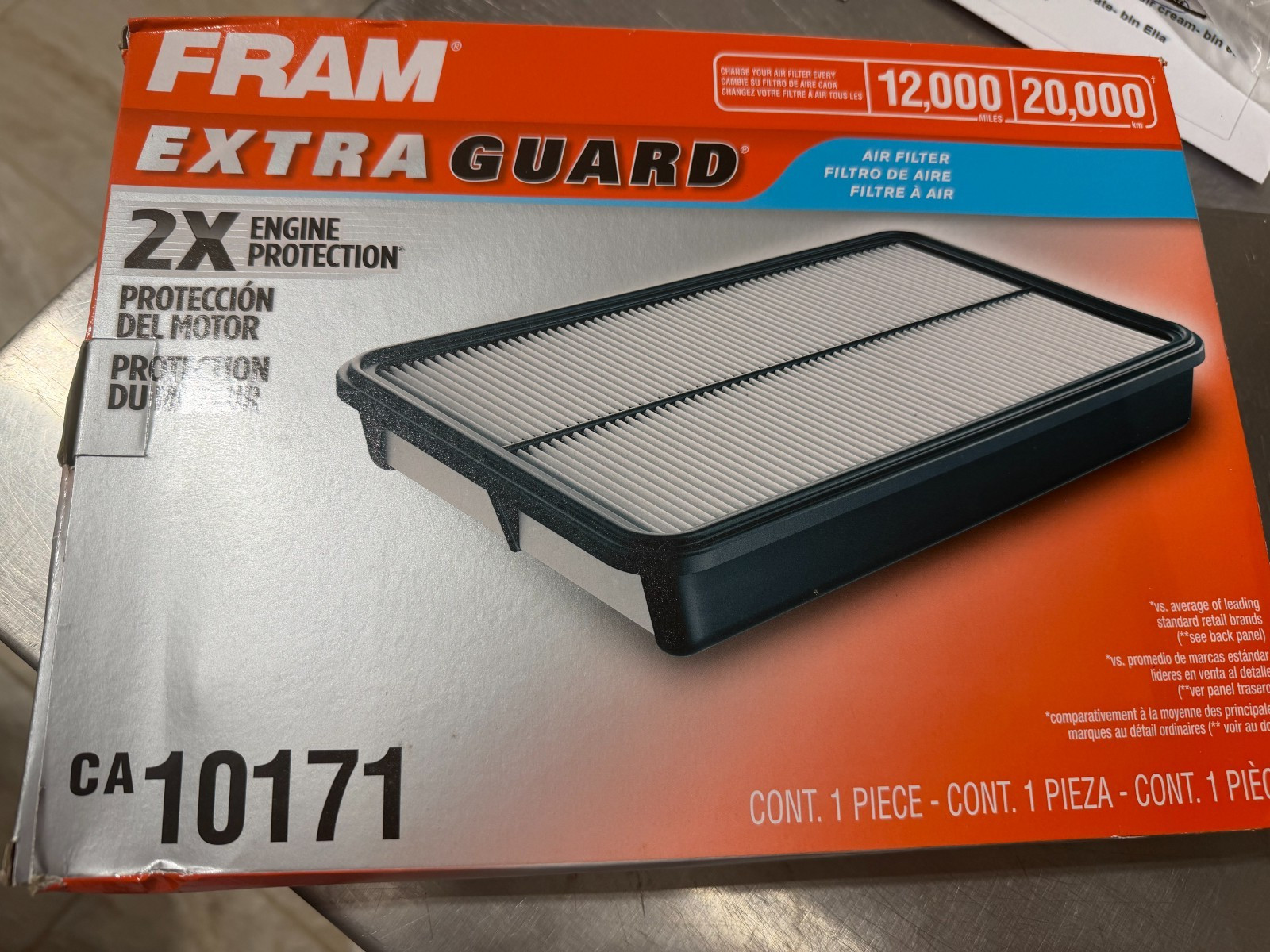 FRAM CA10171 pk Air Filter Extra Guard Toyota 07-09 2.4L&10-17 L4 2.5L CAMRY