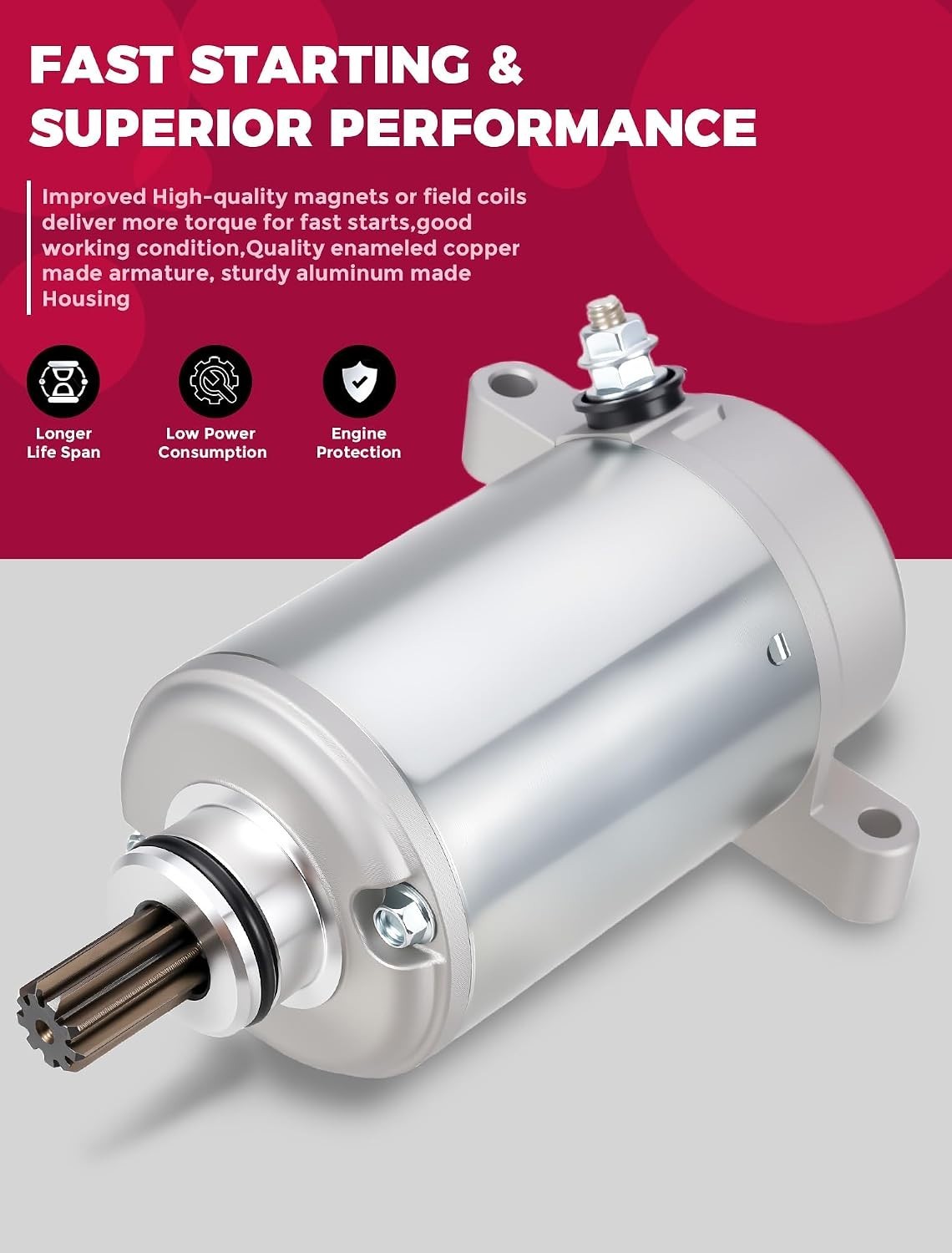 High-Performance Yamaha Big Bear 400 & Wolverine 350 Starter – 1.56 kg Aluminum