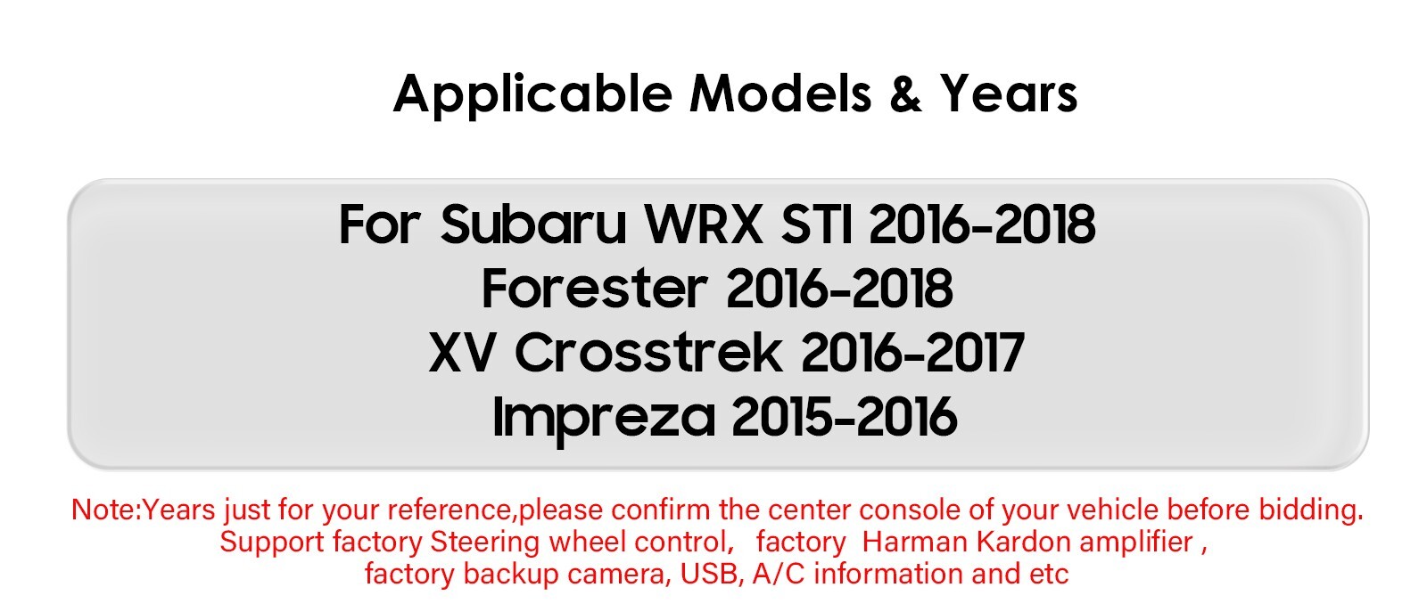 Plug&Play For 2015-2016 Subaru Impreza Android 14.0 Car Radio Apple Carplay GPS