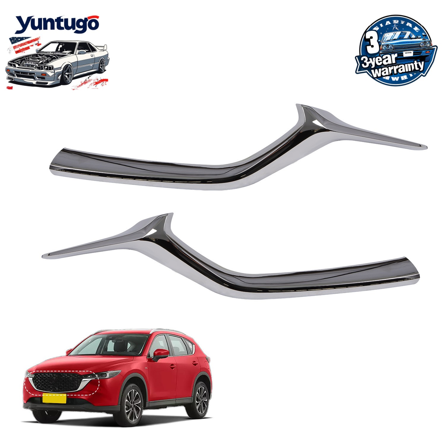 For Mazda CX-5 2017 18 19 20 2021 Front Bumper Lower Grille Molding Trim