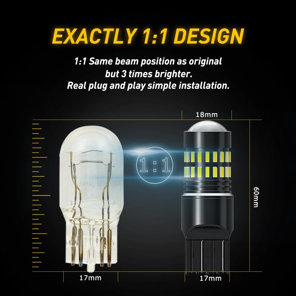 AUXITO 7443 7444 LED Backup Reverse Back Up Light Bulbs Super Bright White 6000K
