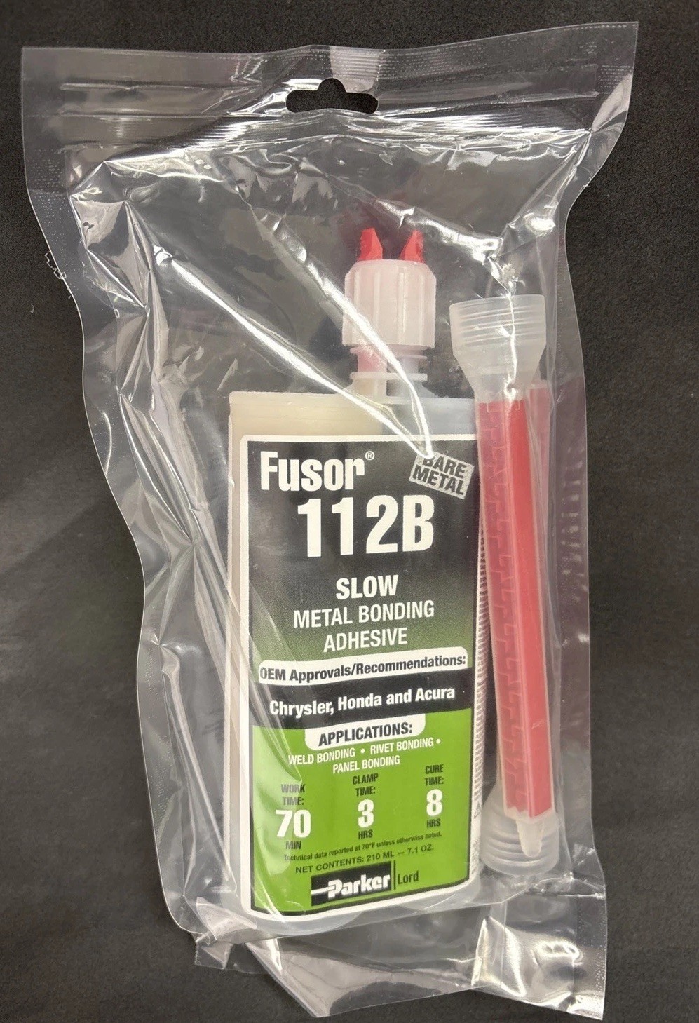 Fusor 112B 2-Part Slow Metal Bonding Adhesive (7.1 oz.)