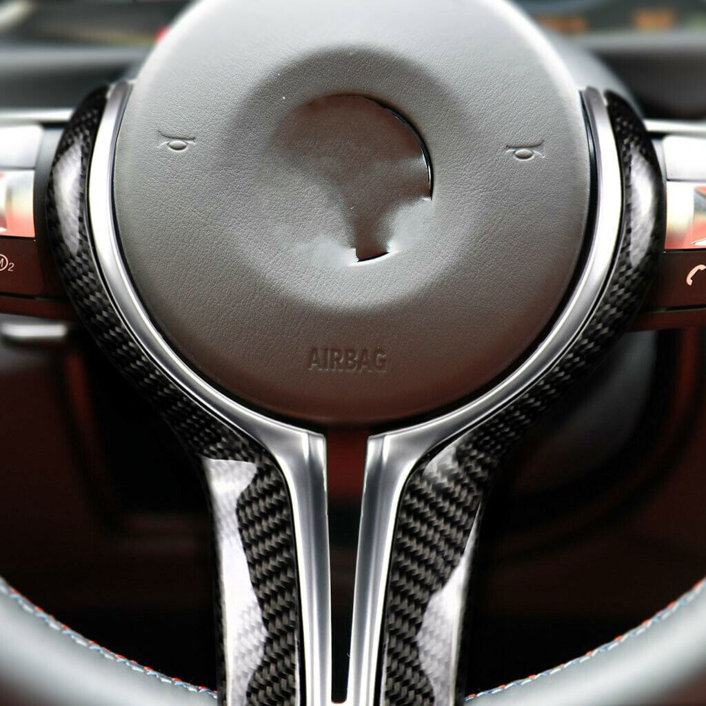 Real Carbon Fiber Steering Wheel Replacement Trim Fit for M3 M4 M5 M6 X5M X6M