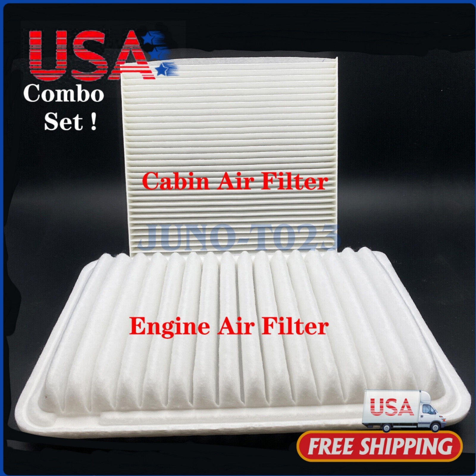 Cabin Air Filter Combo For 2007-2017 Toyota Camry 2.5L 17801-0h050 87139-07010