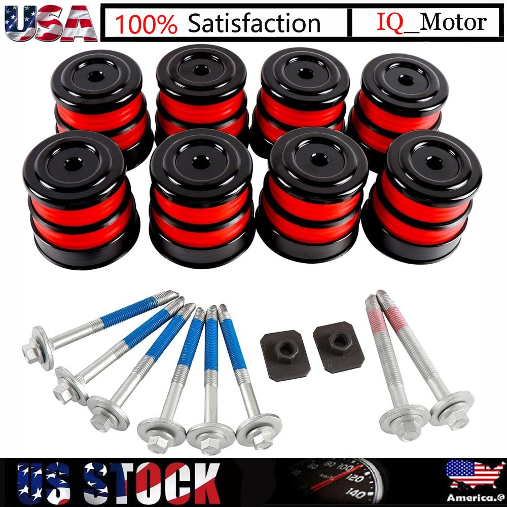 Silicone Body Mount Bushings Bolt Kit For Ford F250 F350 2009-16 Crew Cab 2/4WD
