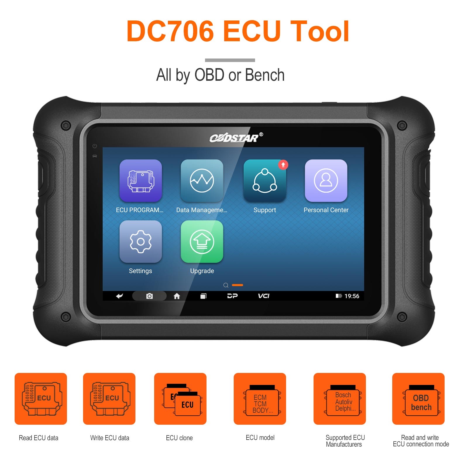 OBDSTAR DC706 E.CU Tool Full Version ECM+TCM +BODY+C.lone for Car/Motorcycle US