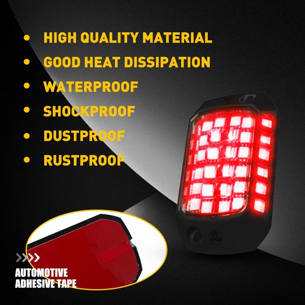 16Pcs Red LED Rock Light Underbody Trail Rig Glow Lamp For Offroad SUV Pickup