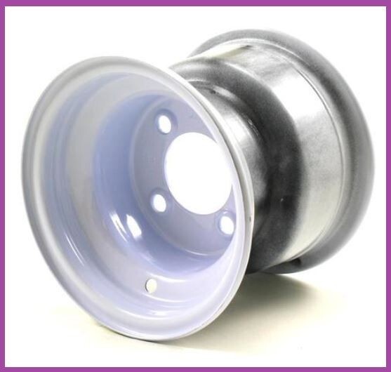 1EA NEW 8″x7″ WHEEL/RIM WHITE STEEL W/ 4 X 4″ BOLT SPACING (8x4x4WHITE)