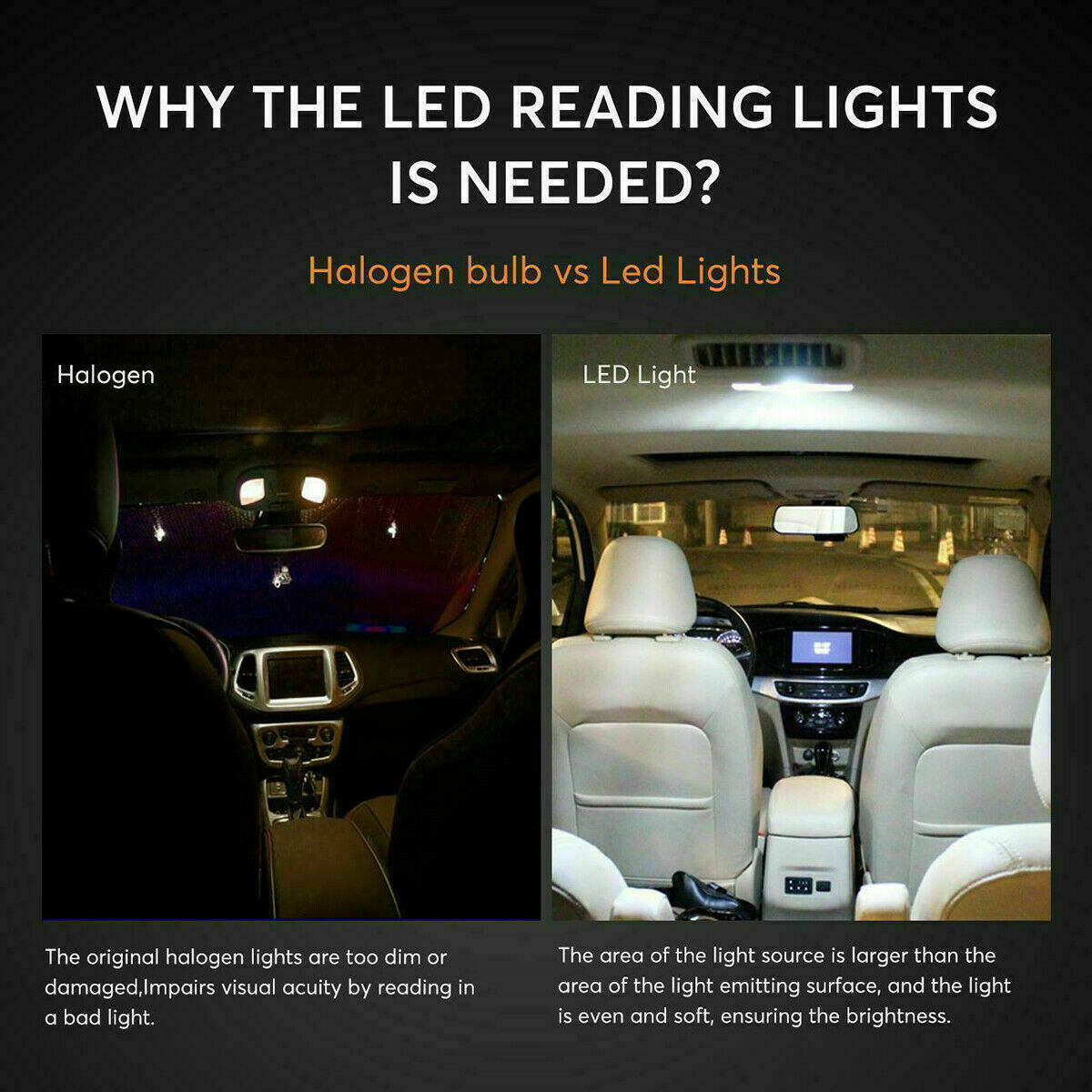 40 PIECES 6500K LED INTERIOR LIGHTS BULBS CAR TRUNK DOME LICENSE PLATE LAMPS KIT