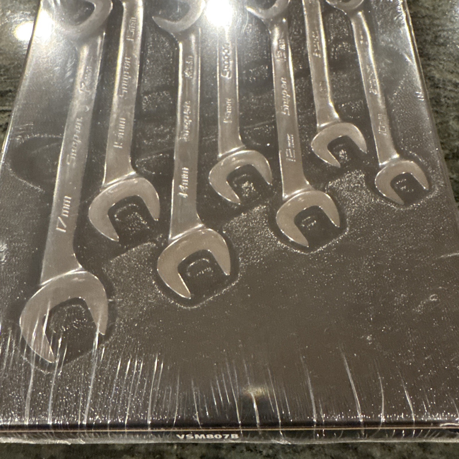 Snap On vsm807b metric 7 pc open end four way angle head wrench set sealed