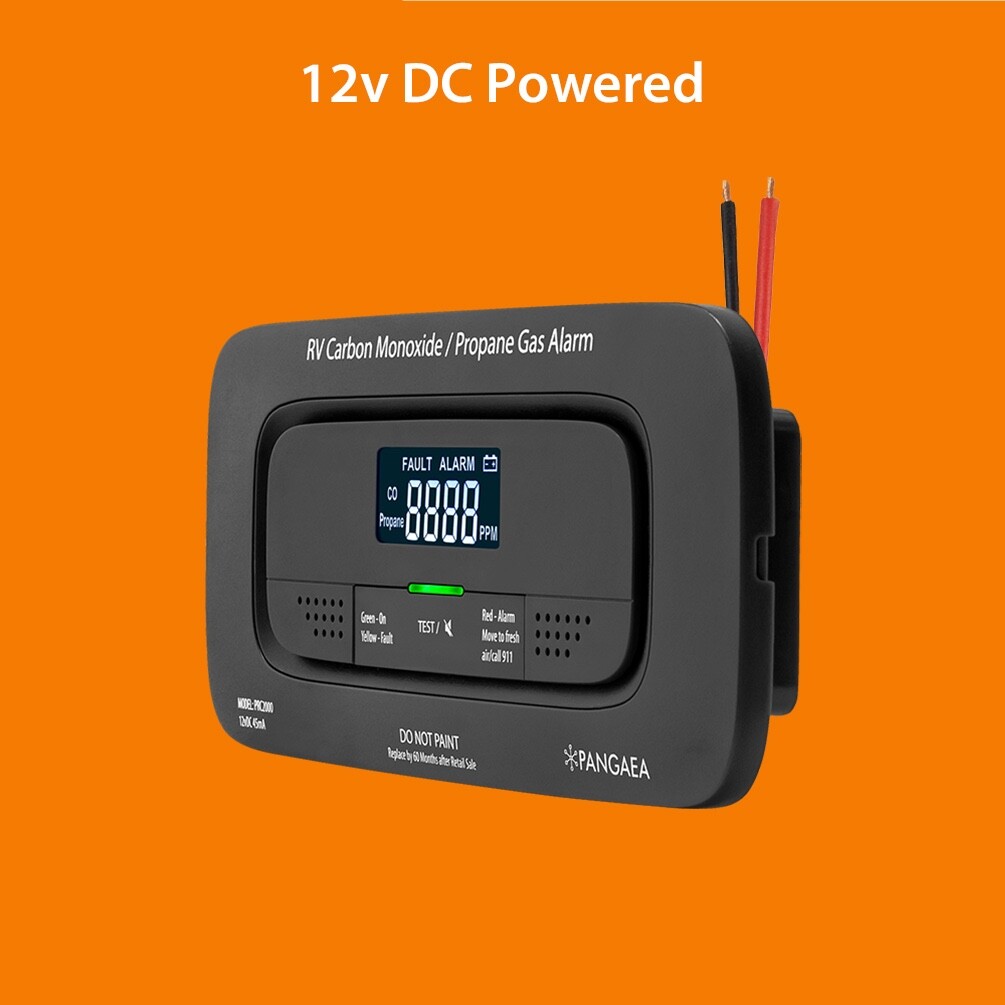 Digital RV Carbon Monoxide & Propane Dual Gas Detector – Hard-Wired DC 12V, LCD