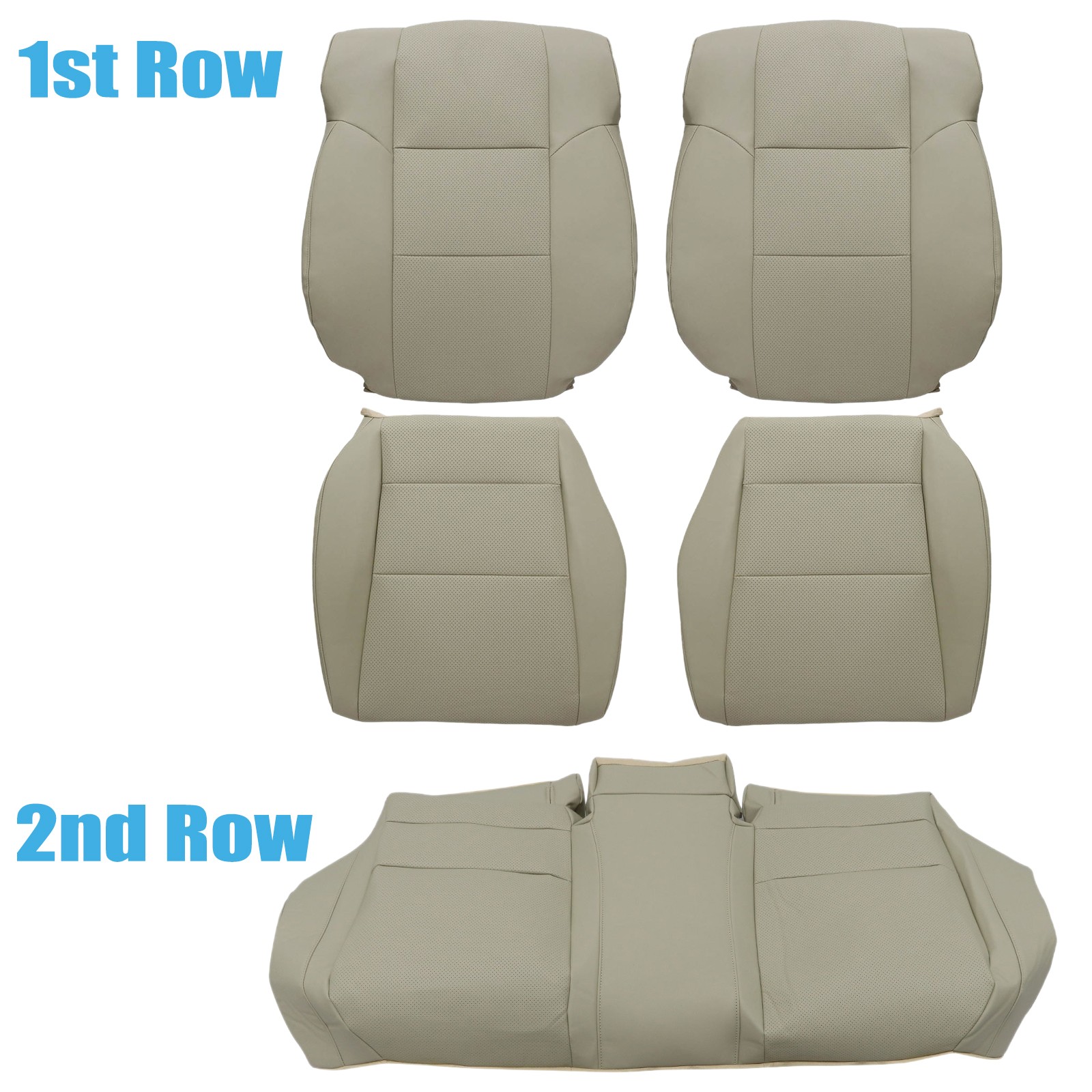 Front Bottom / Top / Rear Bottom Leather Seat Cover For 2009-2014 Acura TSX Tan