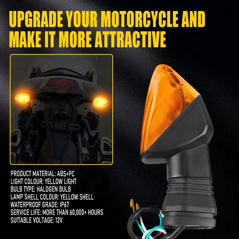 Amber Lens Front Rear Turn Indicator Signal Lamp For Kawasaki KLR KLR650 2008-17