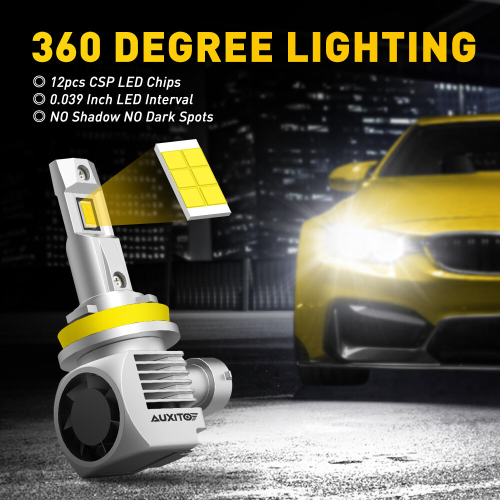 Auxito LED Headlight H11 Low Beam Bulb Canbus Kit 30000LM 6000K Ultra Bright Q16