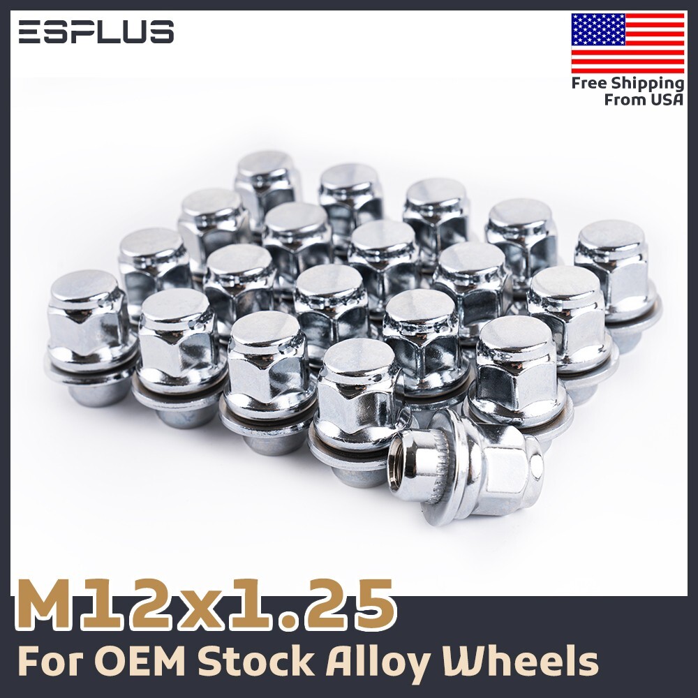 [20] Chrome Nissan/Toyota OEM Factory Style 12X1.25 Mag/Flat Seat Lug Nuts
