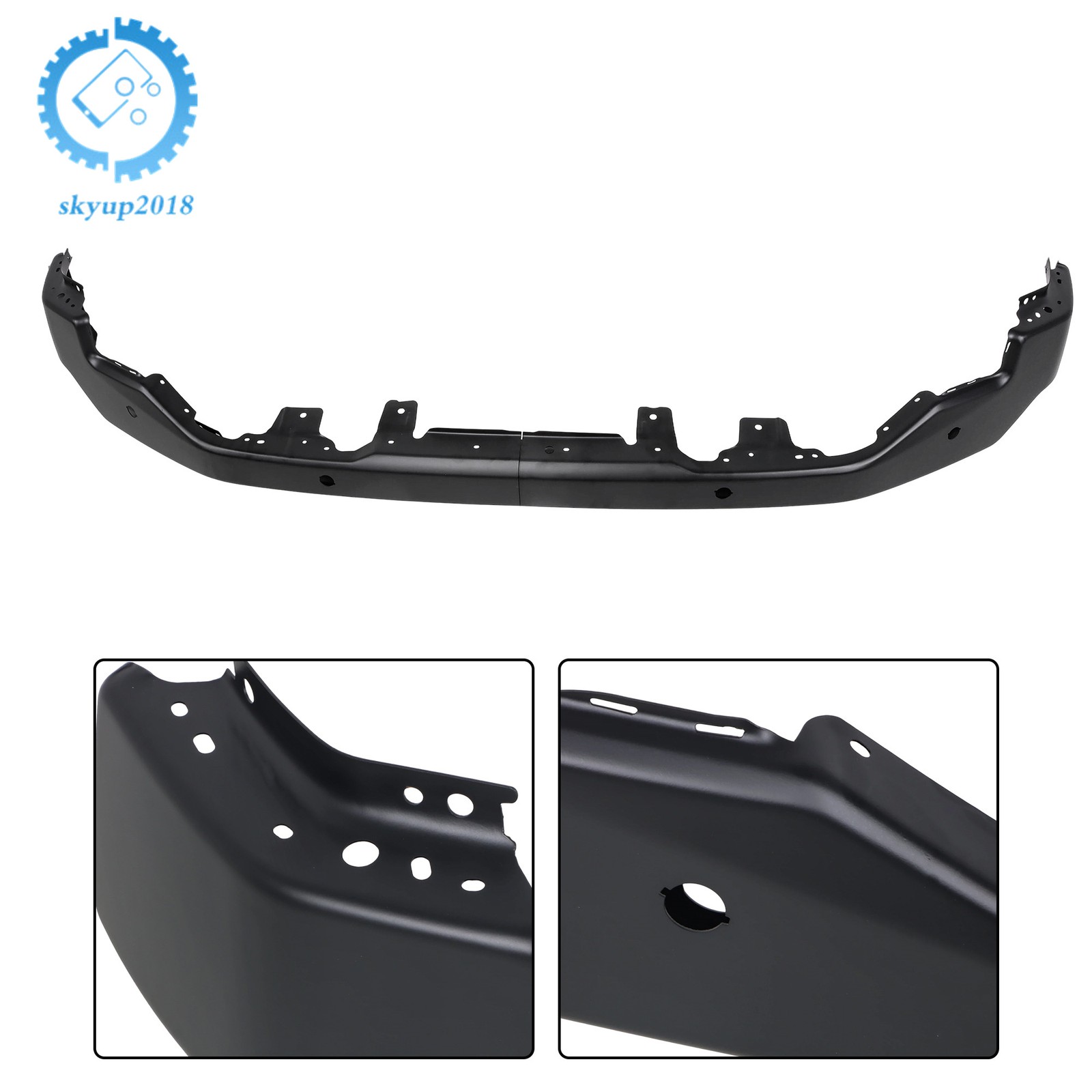 GM1002899 Black Split Front Bumper With Sensor Holes For GMC Sierra 1500 2022-25