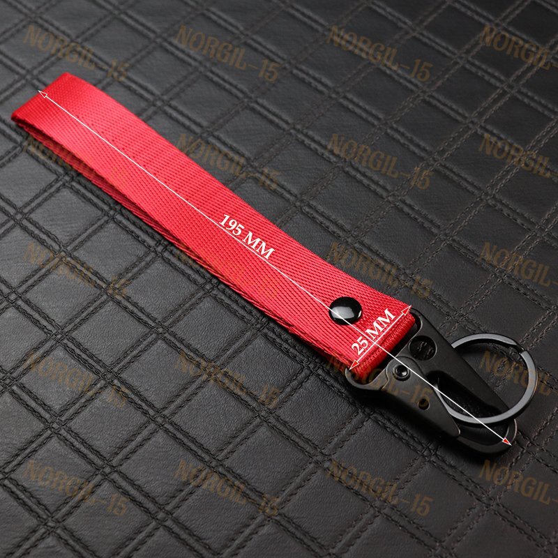 For NISMO RED Racing Keychain Metal Backpack key Ring Hook Strap Lanyard Nylon