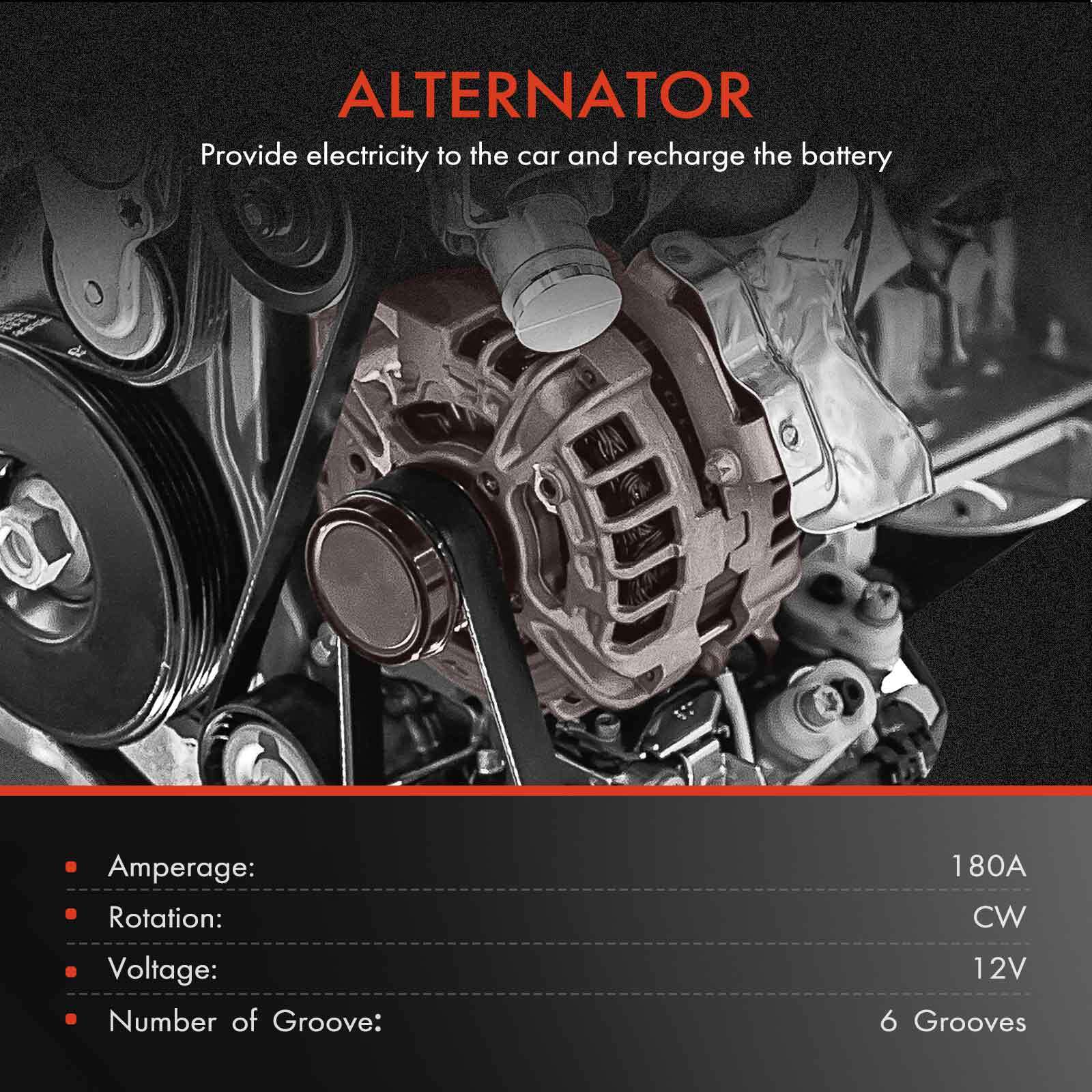 Alternator for Audi Q5 S4 S5 SQ5 2013 2014-2017 V6 3.0L 180 A/12 V CW 6 Groove