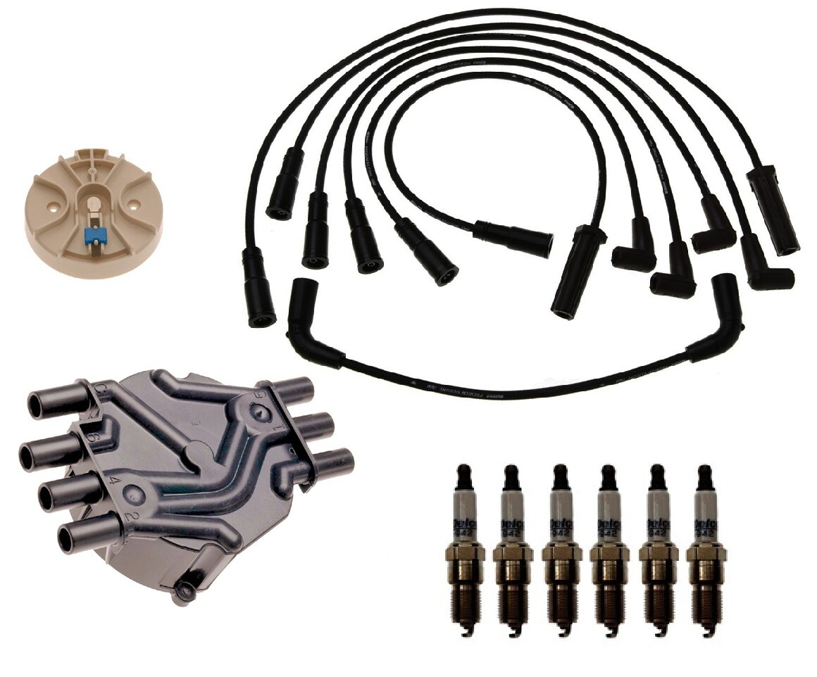 ACDelco Ignition Kit Distributor Rotor Cap Wire & Spark Plugs for Chevy S10 4.3L