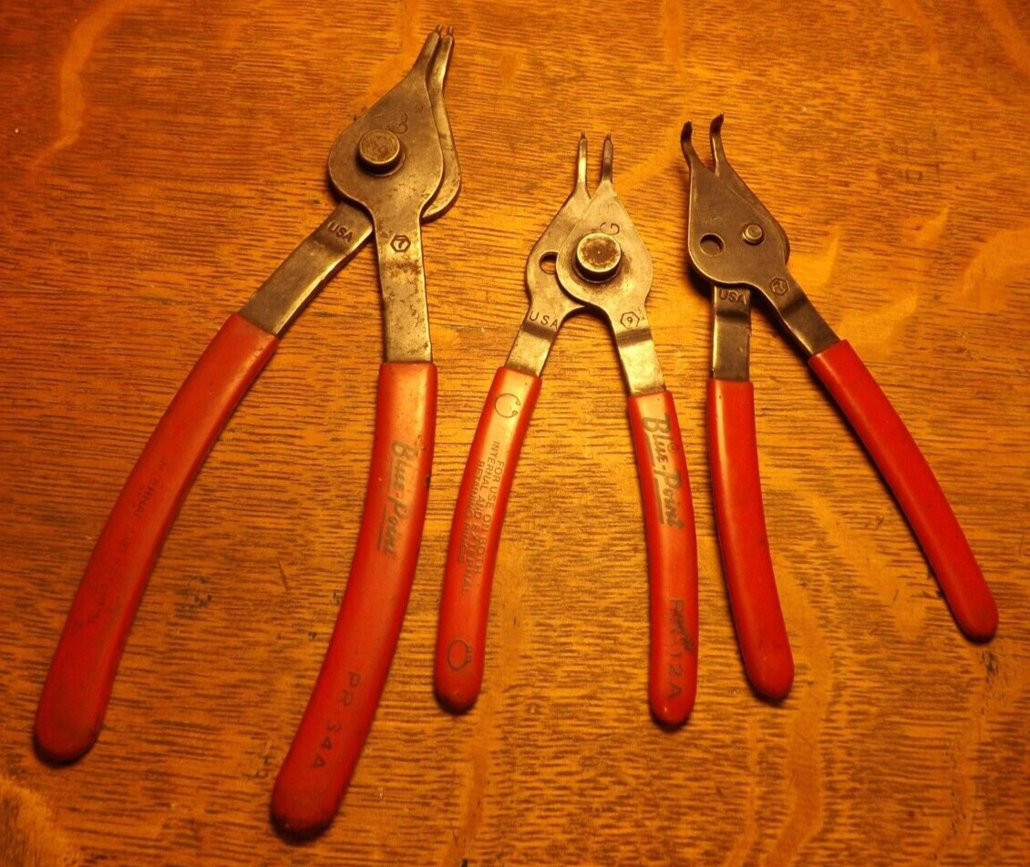 Blue Point Snap Ring Internal/External Pliers, #’s PR-34a, PR-12a, PR-129a