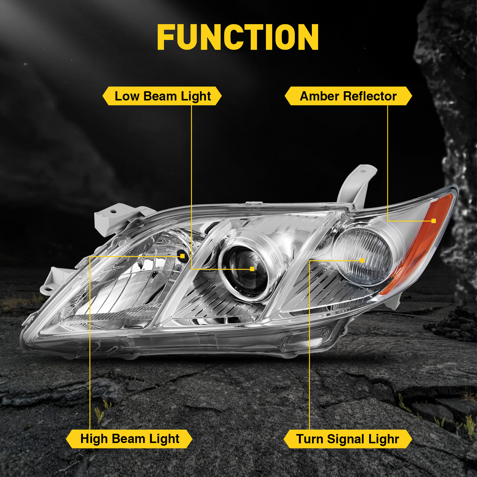 Headlight Headlamp Set For 2007 – 2009 Toyota Camry Left and Right Halogen 2PCS