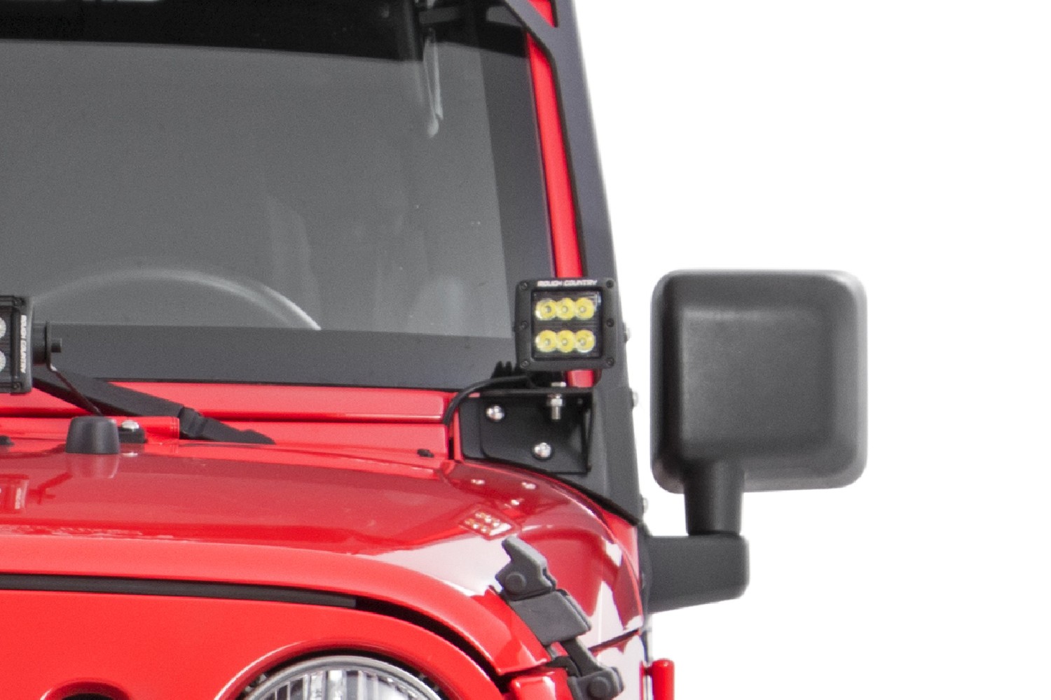 Rough Country Lower Windshield Light Brackets for 07-18 Jeep Wrangler JK – 70044