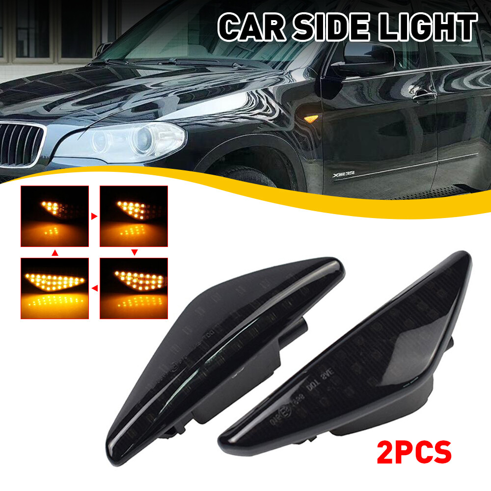 2X Sequential LED Side Marker Turn Signal Light For BMW X5 E70 X6 E71 E72 X3 F25