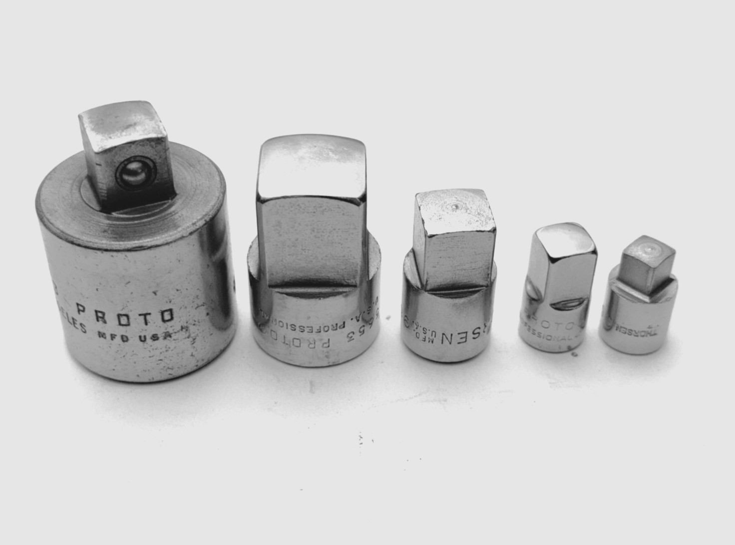 Proto Thorsen USA socket adapter set 9/32 1/4 3/8 1/2 3/4 drive vintage USA