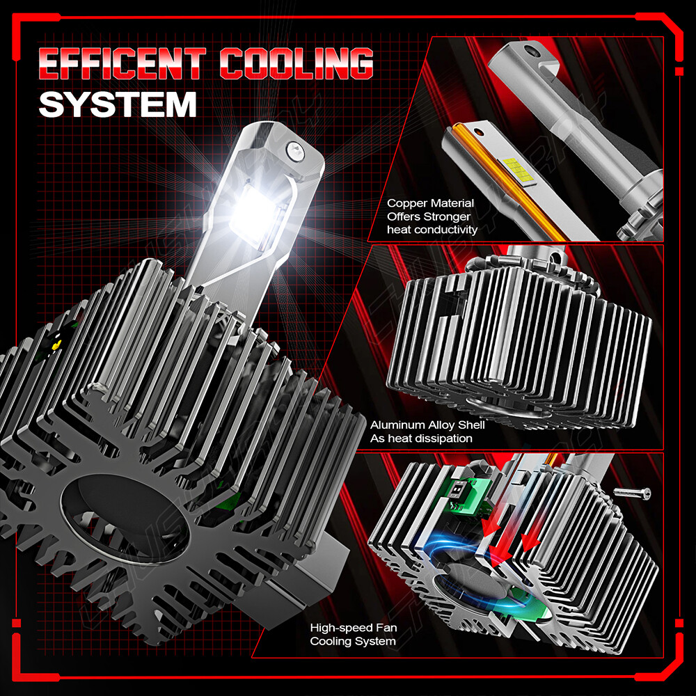 For Cadillac DTS 2006-2011 -4X Xenon LED Headlight Hi/Lo & Fog Light Bulbs