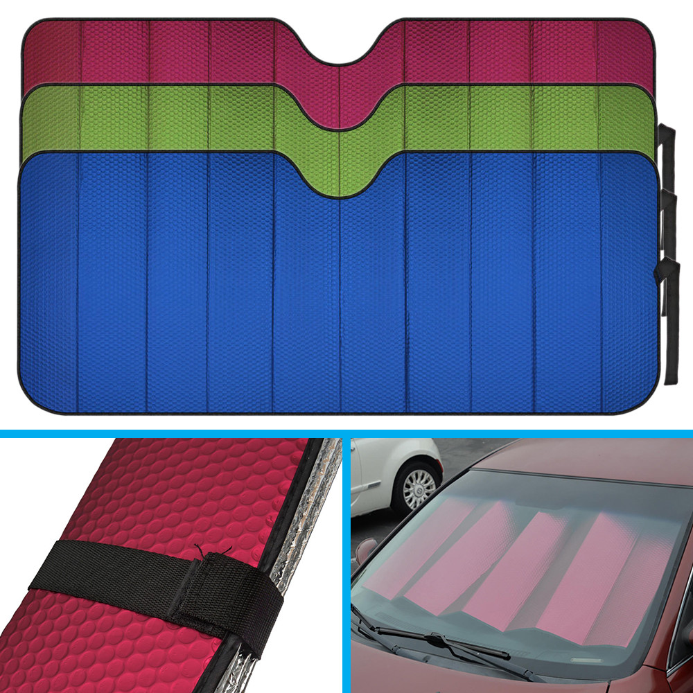 Motor Trend Auto Sun Shade Window Windshield Cars Van SUV Truck – Various Colors
