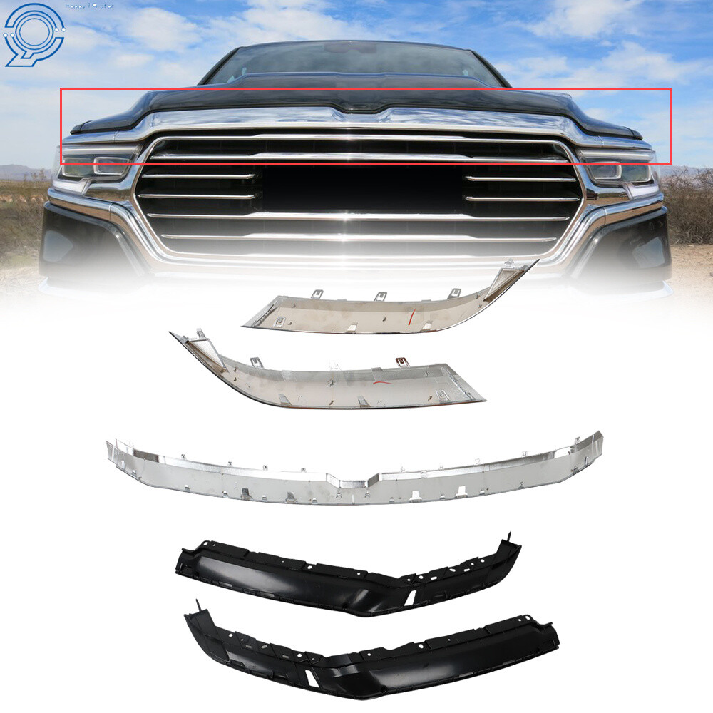 For 2019 2020 2021 2022 Ram 1500 Chrome Upper Replacement Grille Trim Molding