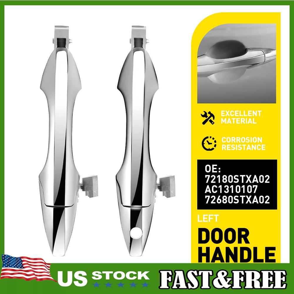 Chrome ABS Left Driver Side 2PCS Door Handles for 2007-2013 Acura MDX Base