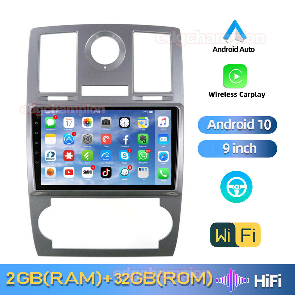 For Chrysler 300C Android 10 Apple carplay Car Stereo Radio GPS 2+32GB Player BT