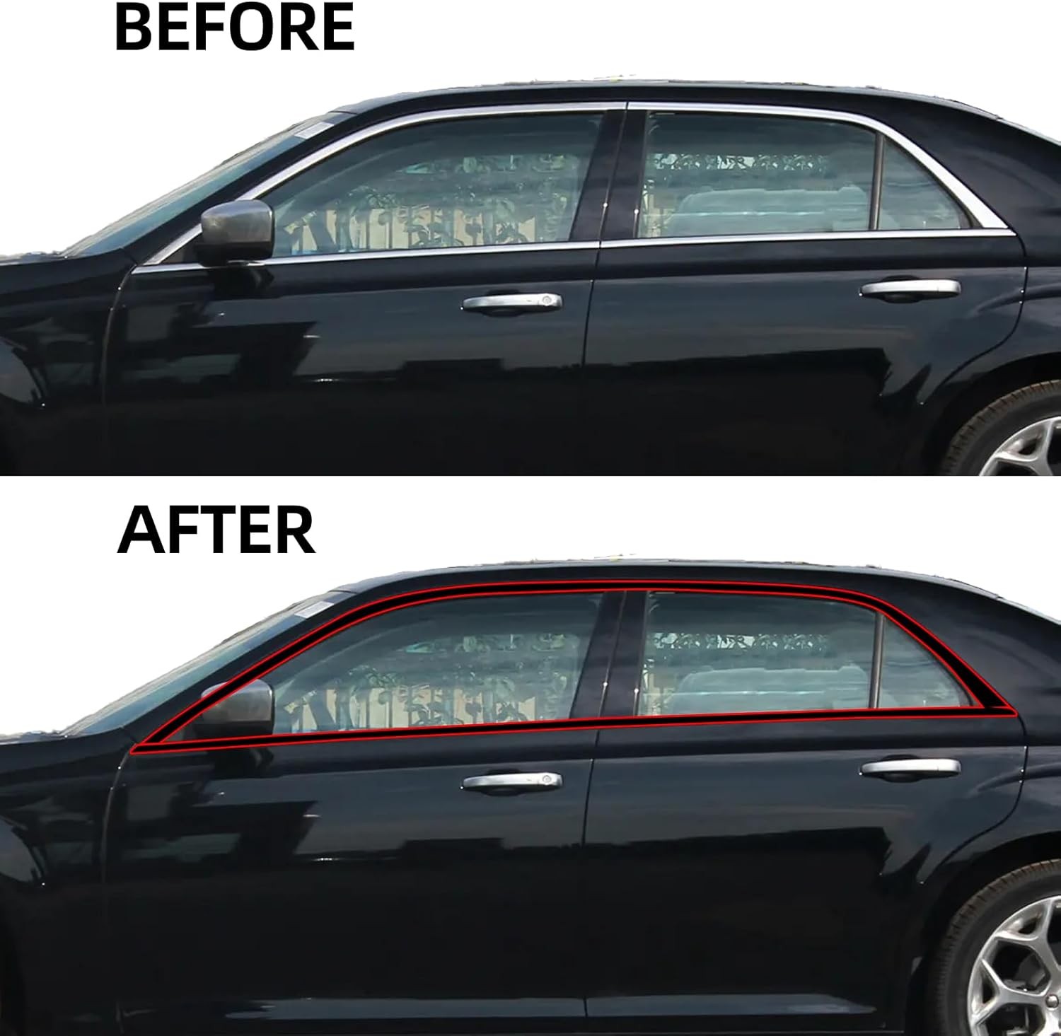For Chrysler 300 2011-2023 Accessories Glossy Black Delete Blackout Window Trim