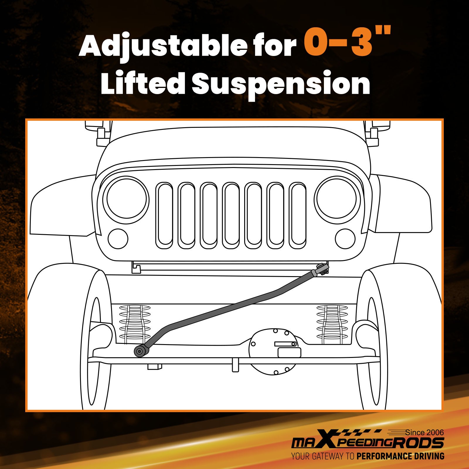 Front Track Bar Rods 0- 3″ inch Lift For Dodge Ram 2003-2012 2500 3500 4X4 4WD