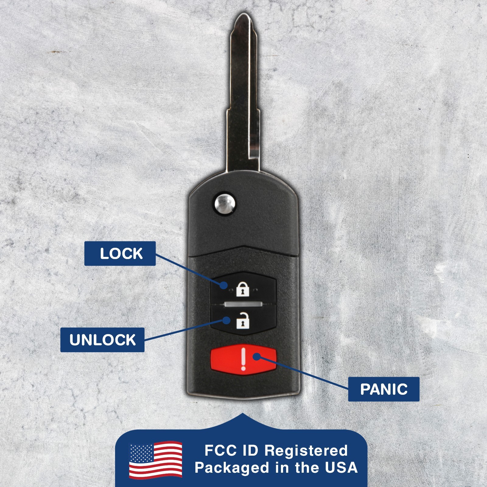 Keyless Entry Remote for 2011 2012 2013 2014 2015 Mazda 2 Car Key Fob Control