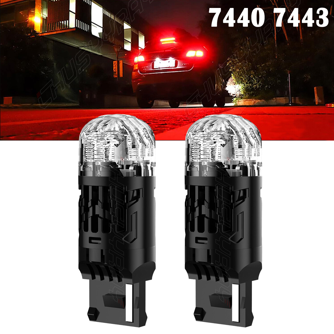 7443 7444 7440 7441 LED Bulbs Brake Stop Light Lamp Red Super Bright 2pcs