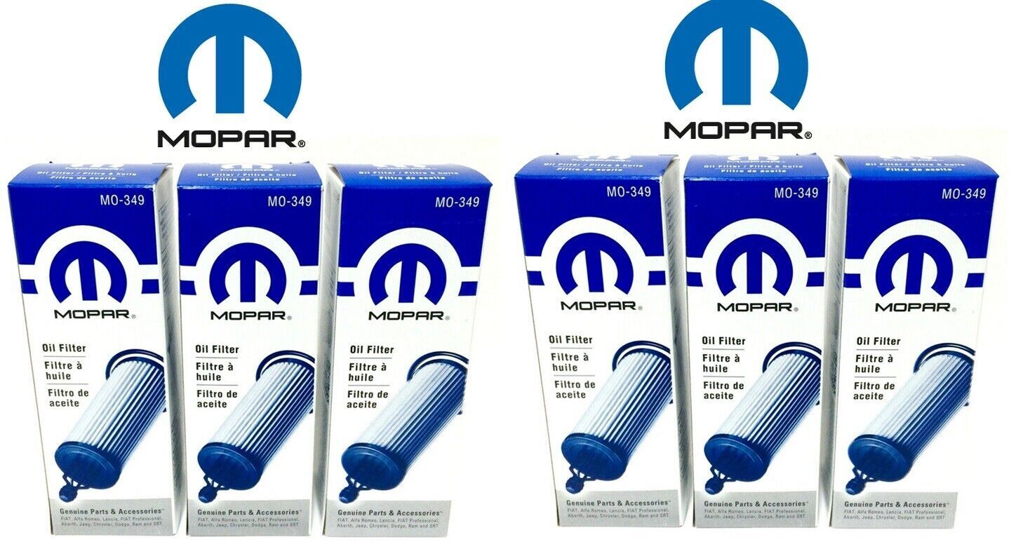 Mopar Chrysler Jeep Dodge RAM 3.2L 3.6L V6 Oil Filter Cartridge MO-349 SET 6