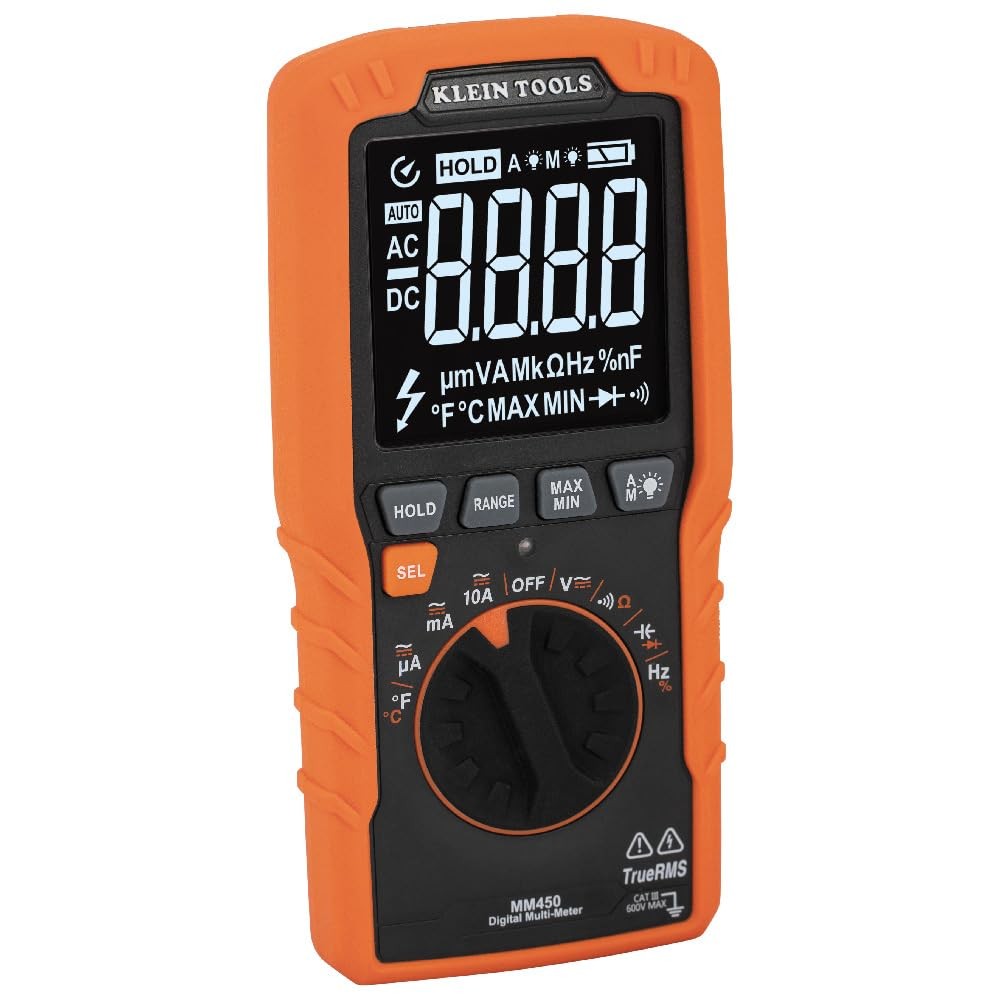 MM450 Slim Digital Multimeter Reverse Contrast Display with Lead Alert